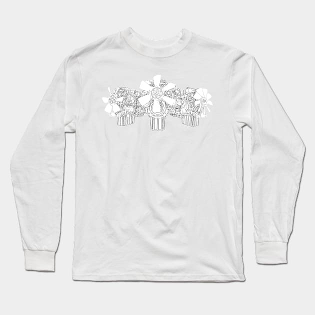 V8 Engine Trio Wireframe Long Sleeve T-Shirt by Auto-Prints